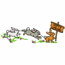 Rabbits Embroidery Design 4